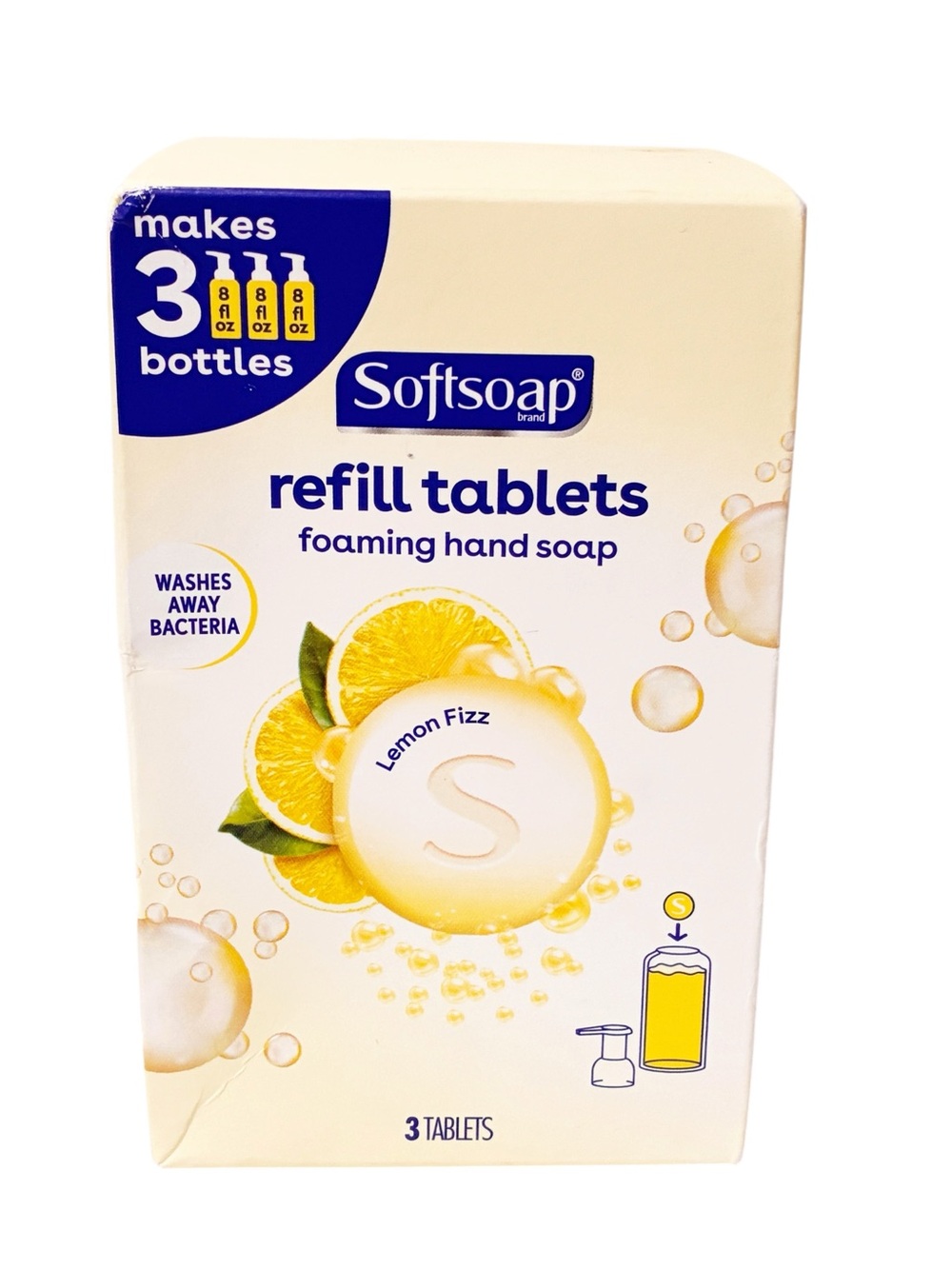 Softsoap Foaming Hand Soap Tablet Refills, Lemon Fizz 3 Tablets Total NEW